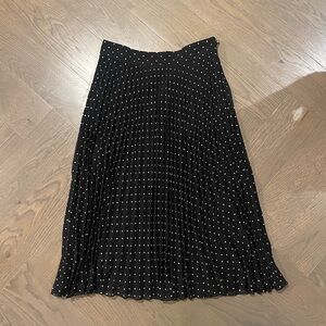 Sézane Dino Skirt | ecru dots black midi skirt